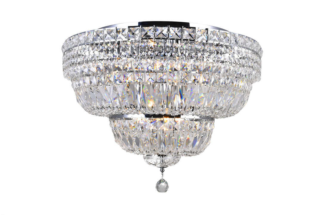 Stefania Nine Light Flush Mount in Chrome - available from The Lighting Shoppe, trusted by Canadian homeowners