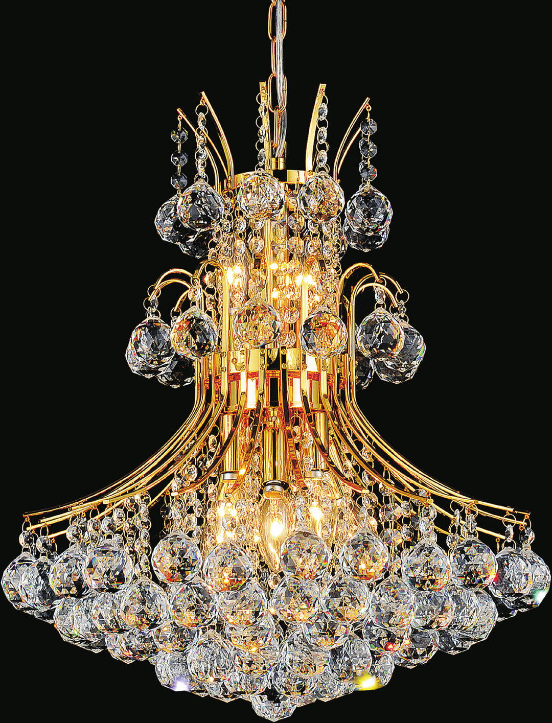 Princess Eight Light Chandelier in Gold - available from The Lighting Shoppe, trusted by Canadian homeowners