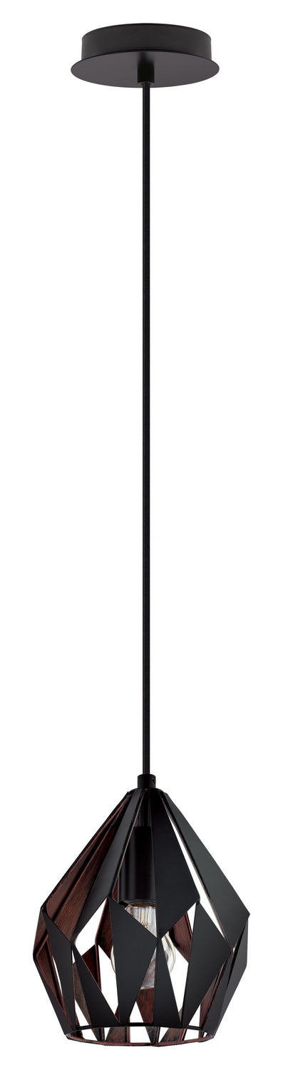 Carlton 3 One Light Pendant in Matte Black & Copper - available from The Lighting Shoppe, trusted by Canadian homeowners
