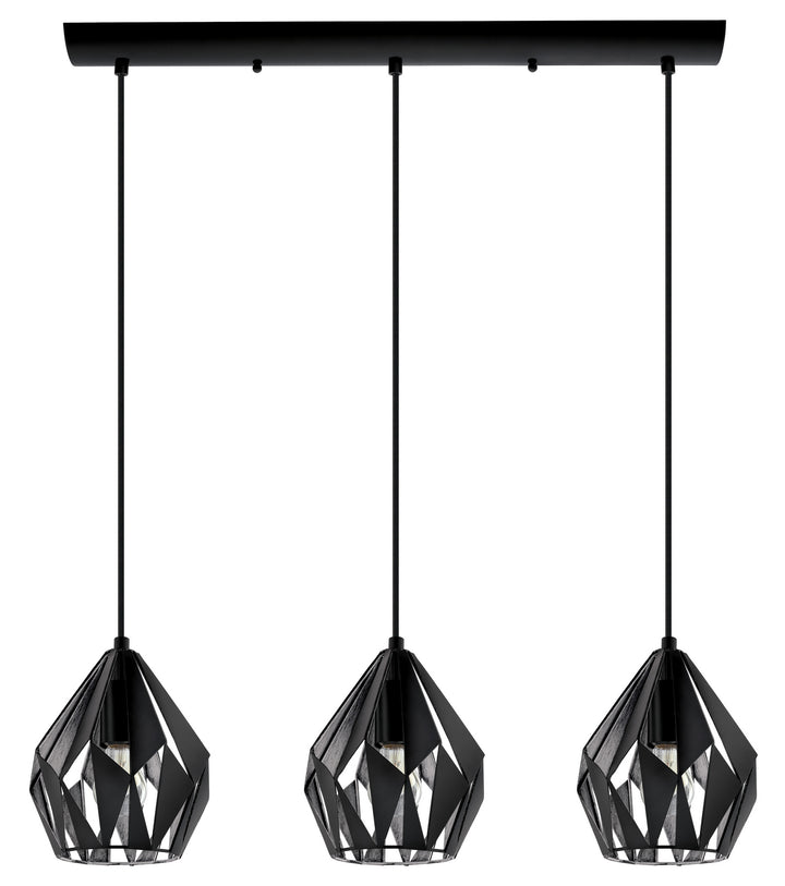Carlton 3 Three Light Pendant in Black - available from The Lighting Shoppe, trusted by Canadian homeowners