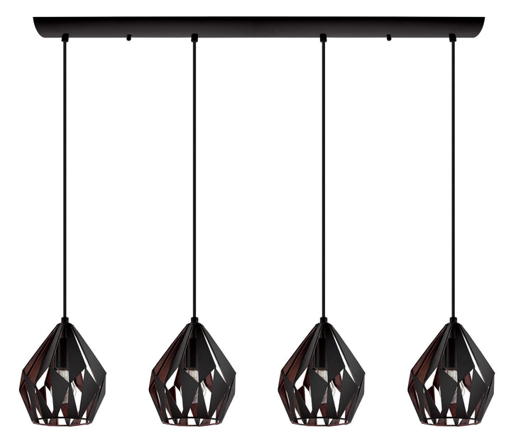 Carlton 3 Four Light Pendant in Black - available from The Lighting Shoppe, trusted by Canadian homeowners