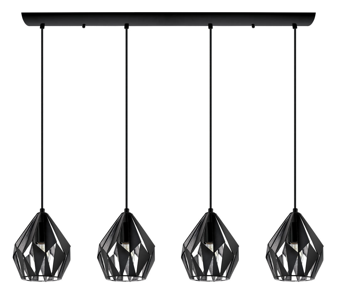 Carlton 3 Four Light Pendant in Black - available from The Lighting Shoppe, trusted by Canadian homeowners