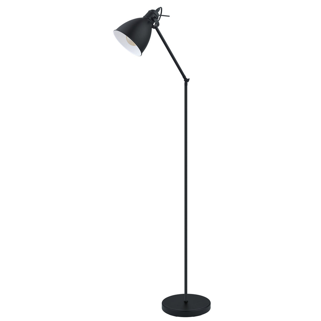Priddy One Light Floor Lamp in Black / White - available from The Lighting Shoppe, trusted by Canadian homeowners