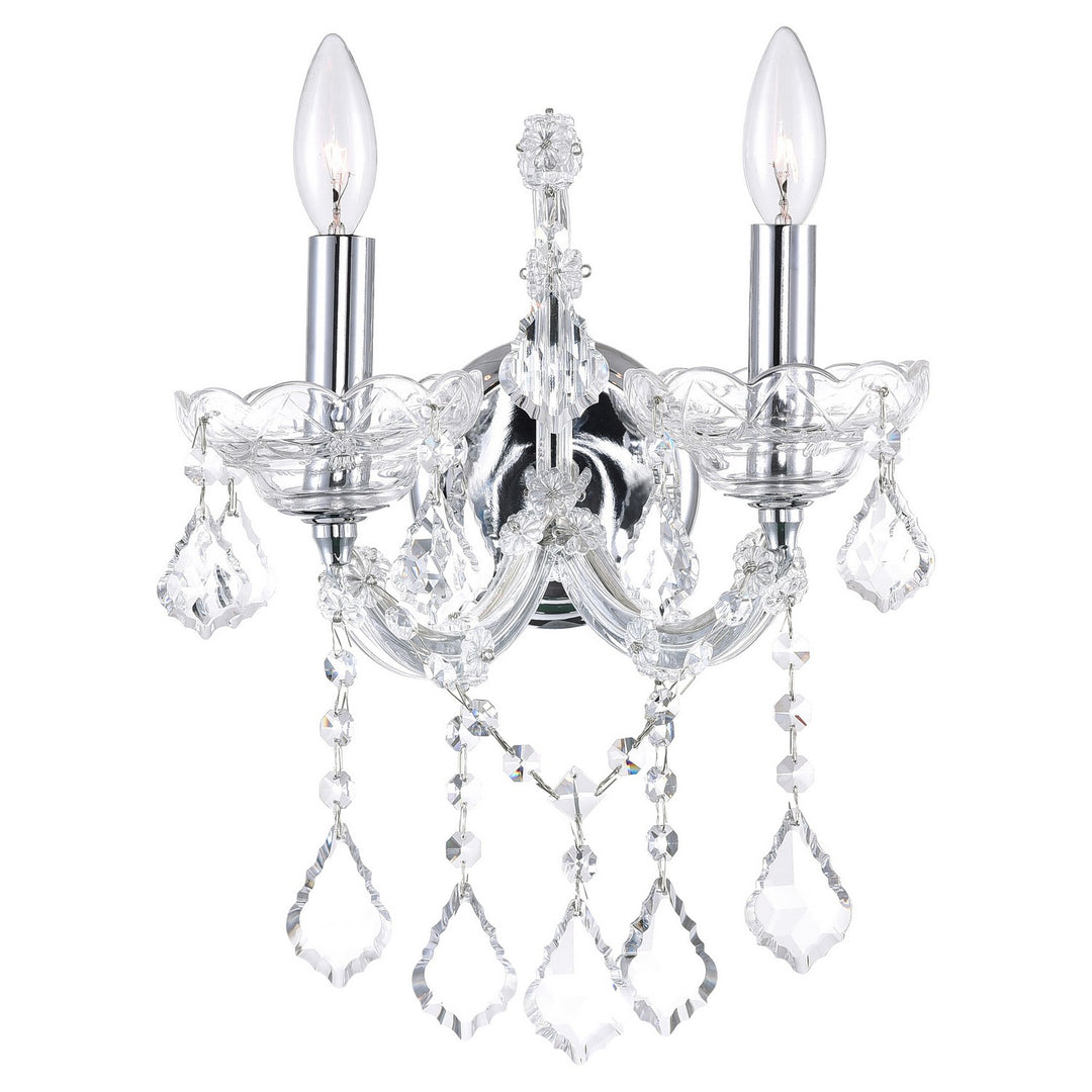Maria Theresa Two Light Wall Sconce in Chrome - available from The Lighting Shoppe, trusted by Canadian homeowners