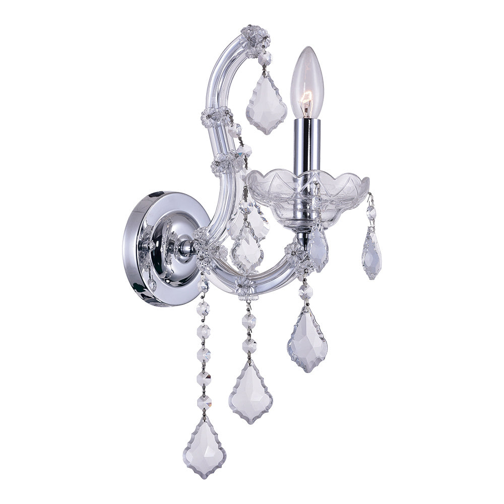 Maria Theresa One Light Wall Sconce in Chrome - available from The Lighting Shoppe, trusted by Canadian homeowners