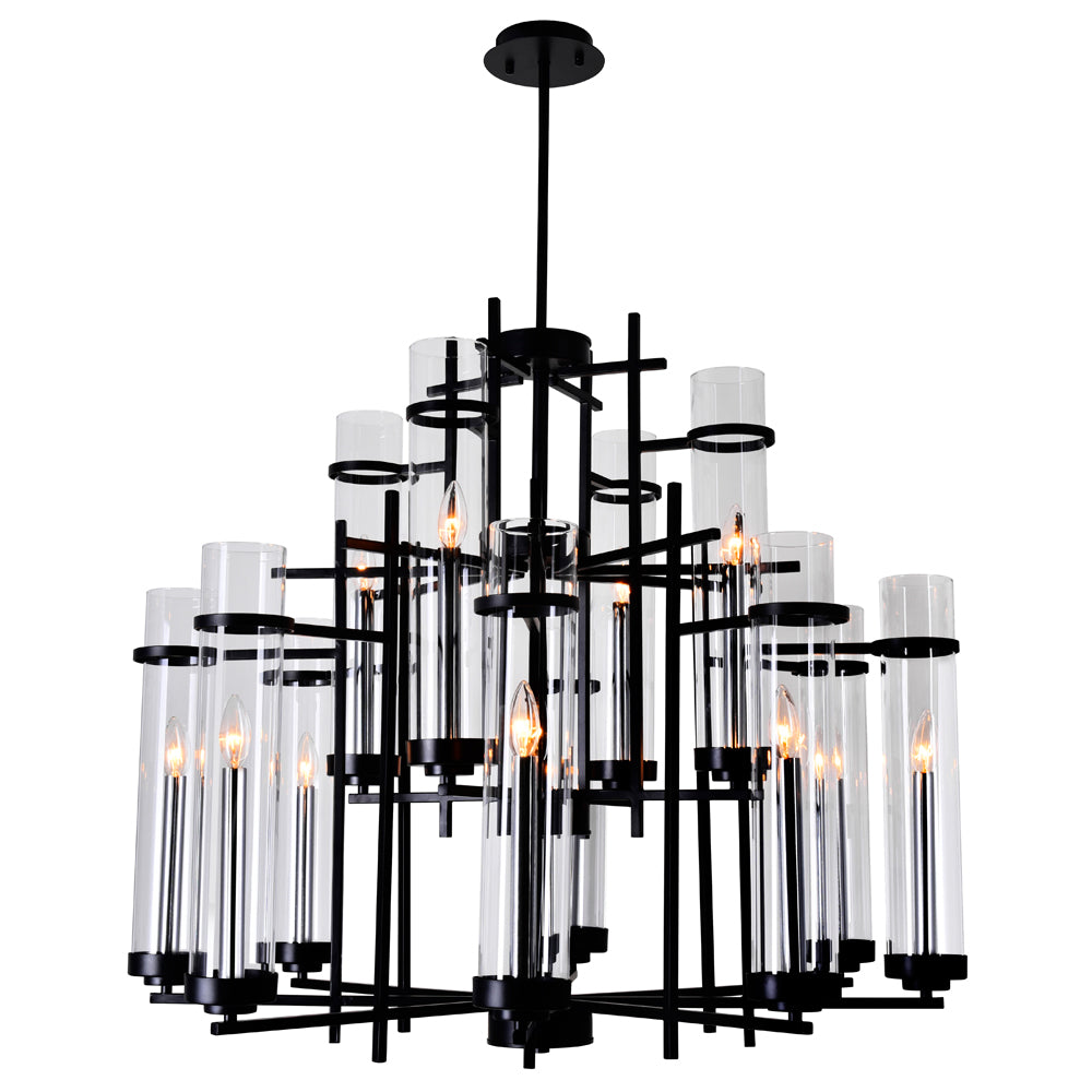 CWI Lighting Canada - 9827P38-12-101 - 12 Light Chandelier - Sierra - Black