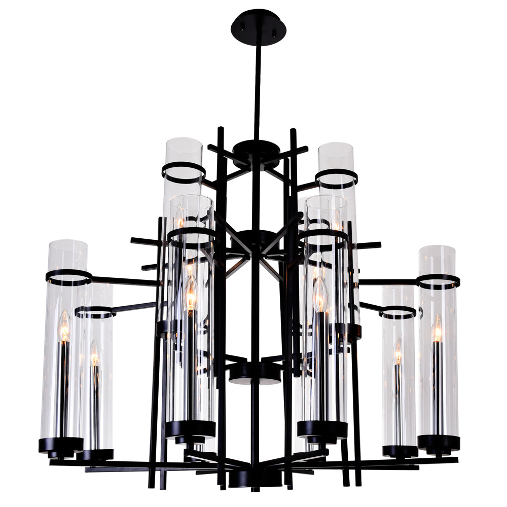 CWI Lighting Canada - 9827P38-12-101 - 12 Light Chandelier - Sierra - Black