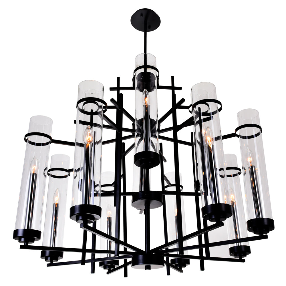 CWI Lighting Canada - 9827P38-12-101 - 12 Light Chandelier - Sierra - Black