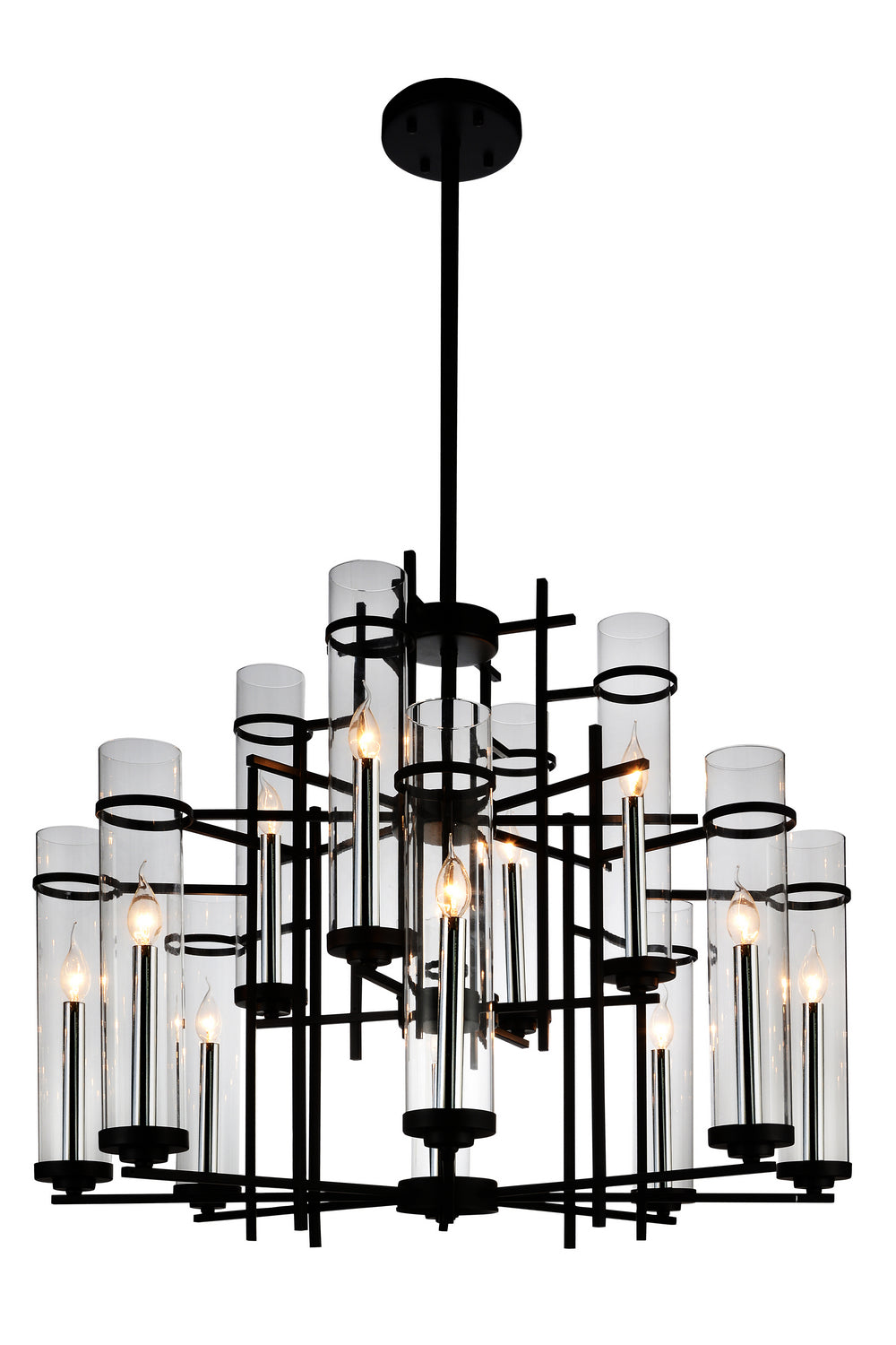 Sierra 12 Light Chandelier in Black - available from The Lighting Shoppe, trusted by Canadian homeowners