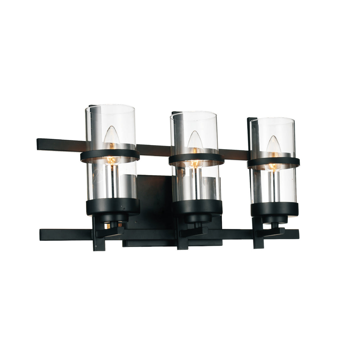Sierra Three Light Wall Sconce in Black - available from The Lighting Shoppe, trusted by Canadian homeowners