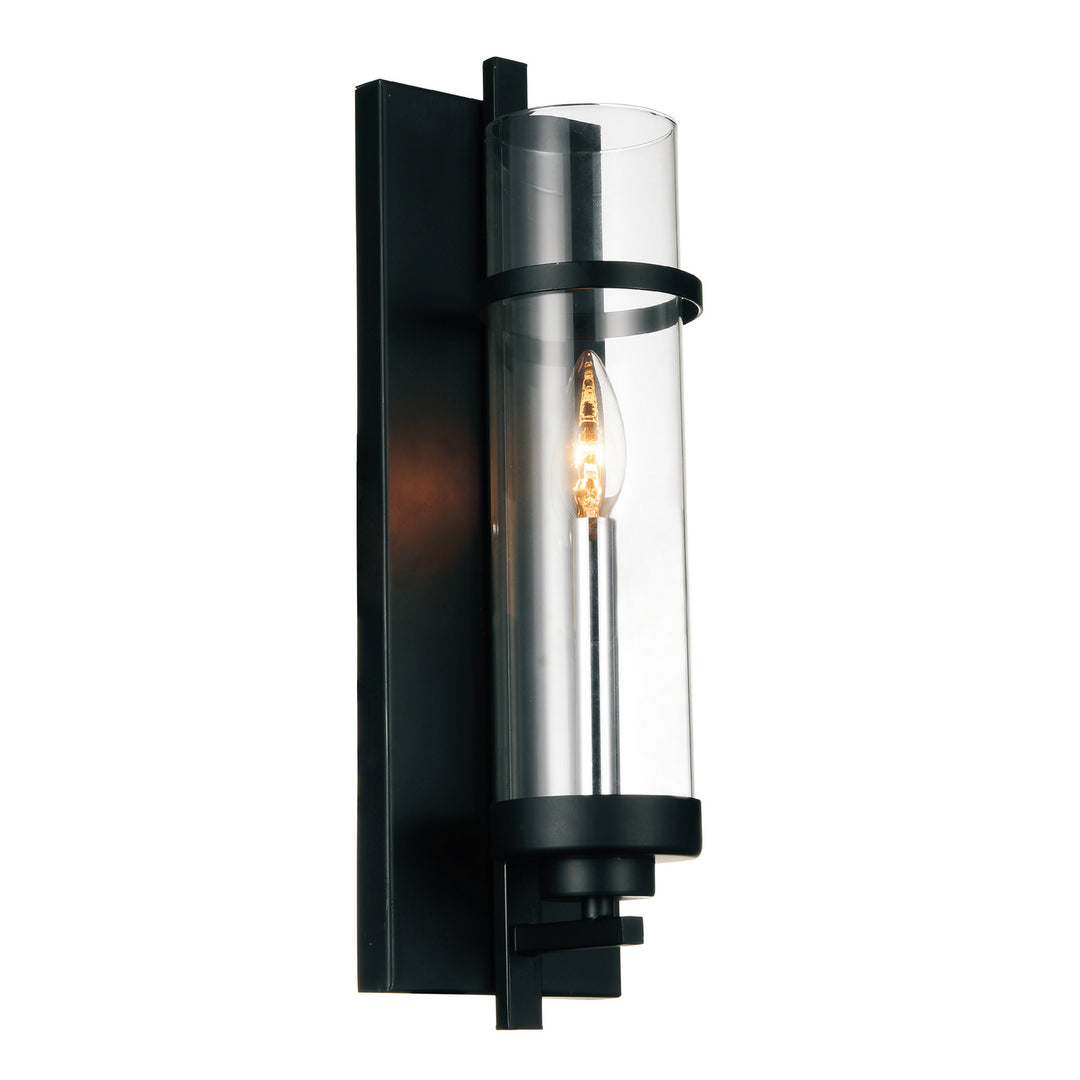 Sierra One Light Wall Sconce in Black - available from The Lighting Shoppe, trusted by Canadian homeowners
