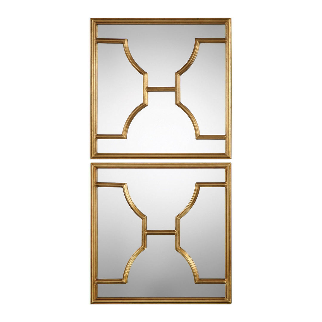 Misa Mirror, Set Of 2 in Antiqued Gold Leaf - available from The Lighting Shoppe, trusted by Canadian homeowners