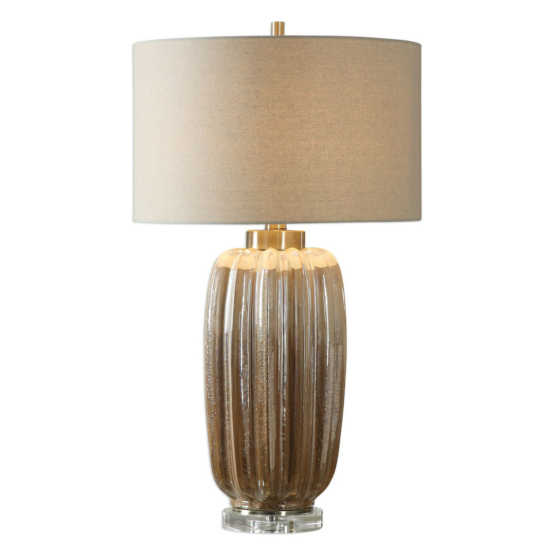 Gistova One Light Table Lamp in Brushed Antiqued Gold - available from The Lighting Shoppe, trusted by Canadian homeowners
