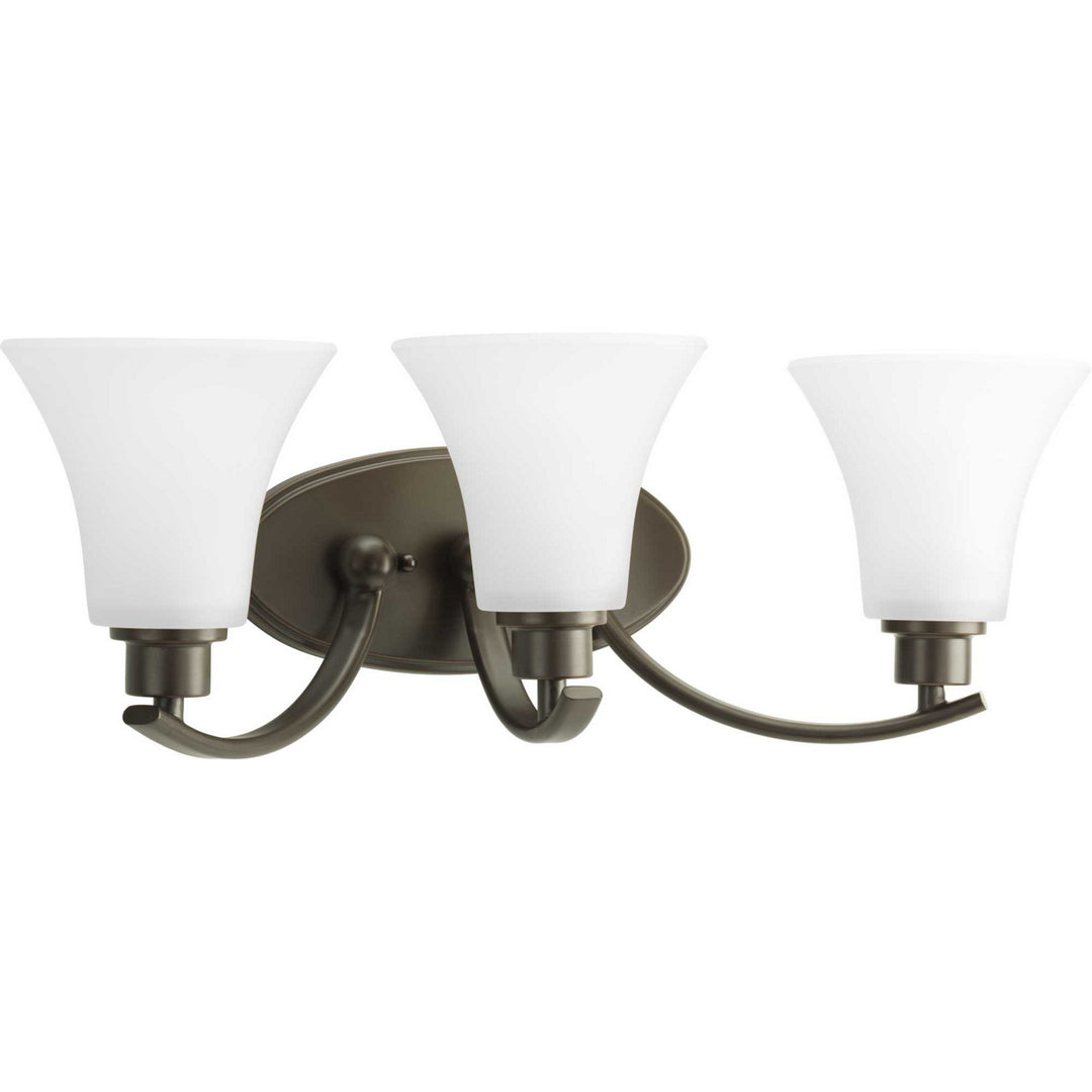 Joy Three Light Bath Bracket in Antique Bronze - available from The Lighting Shoppe, trusted by Canadian homeowners