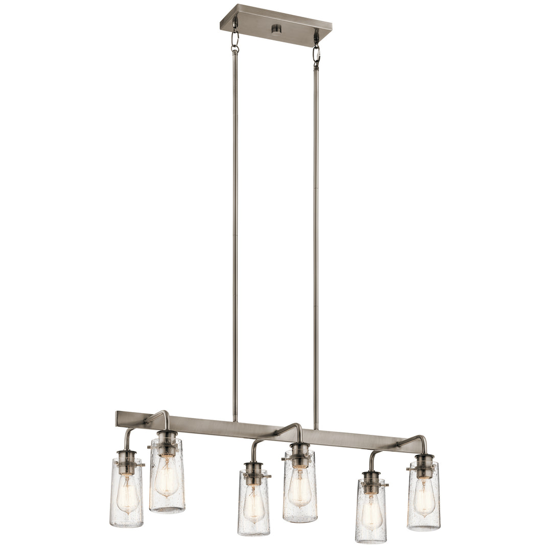 Kichler Canada - 43059CLP - Six Light Linear Chandelier - Braelyn - Classic Pewter