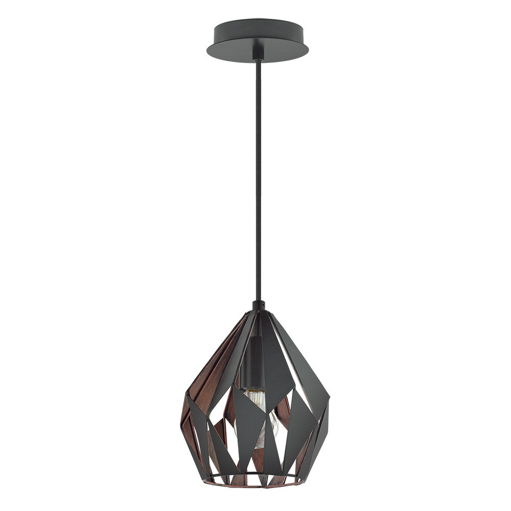 Eglo Canada - 202034A - One Light Pendant - Carlton 3 - Matte Black & Copper
