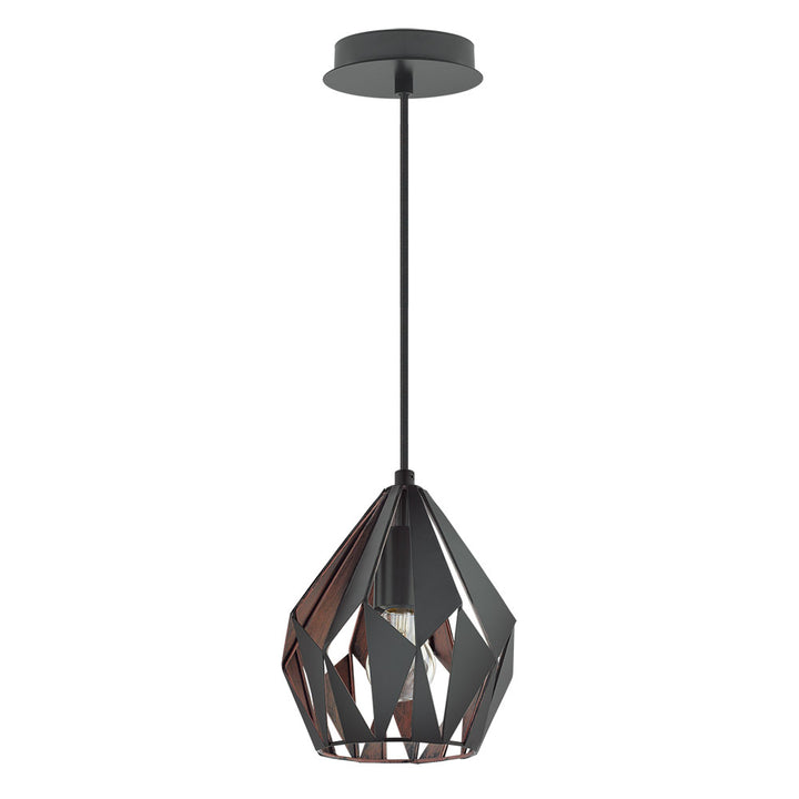Eglo Canada - 202034A - One Light Pendant - Carlton 3 - Matte Black & Copper