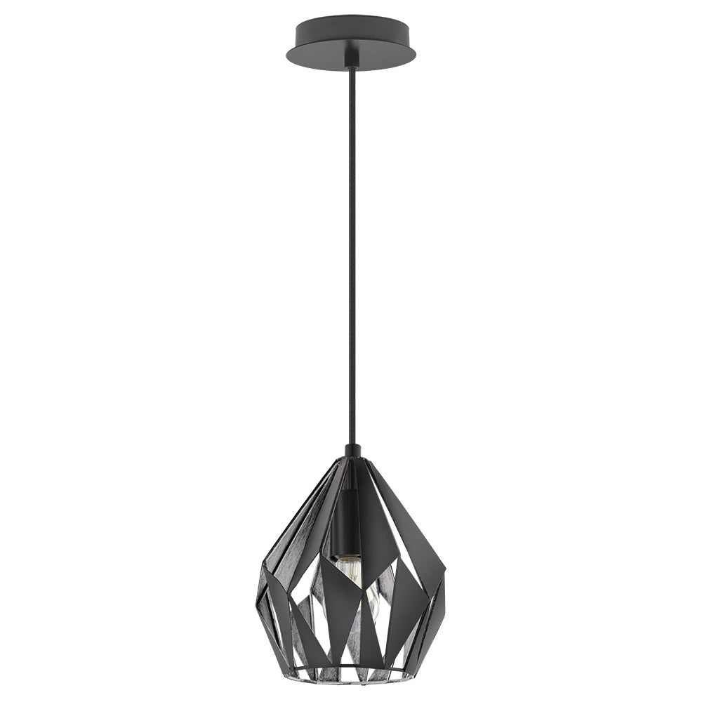 Eglo Canada - 202035A - One Light Pendant - Carlton 3 - Matte Black & Silver