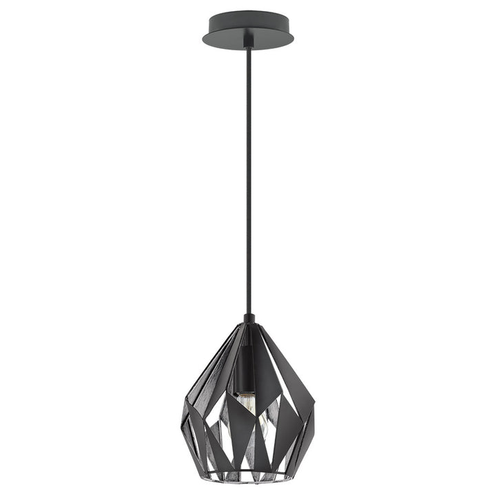 Eglo Canada - 202035A - One Light Pendant - Carlton 3 - Matte Black & Silver