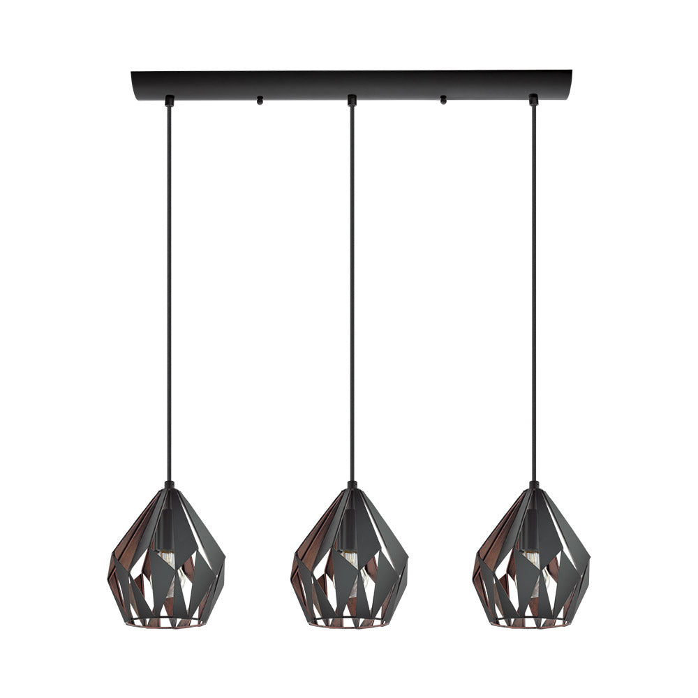 Eglo Canada - 202036A - Three Light Pendant - Carlton 3 - Black