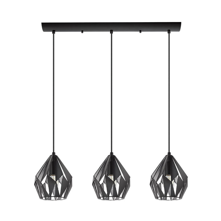 Eglo Canada - 202037A - Three Light Pendant - Carlton 3 - Black