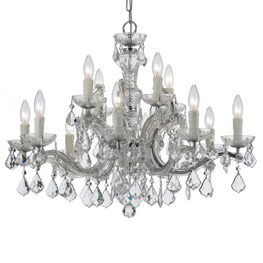 Maria Theresa 12 Light Chandelier in Polished Chrome - available from The Lighting Shoppe, trusted by Canadian homeowners
