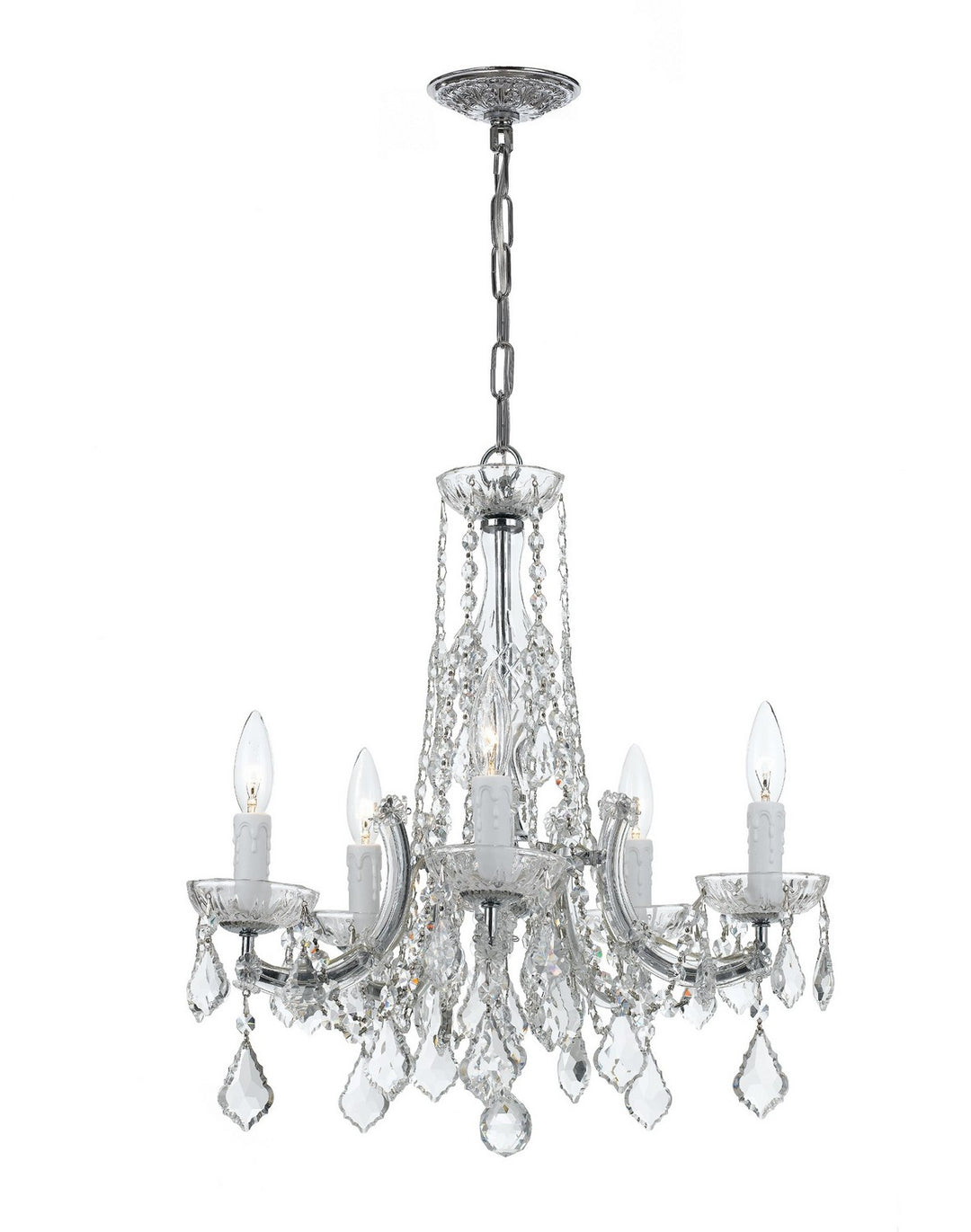 Maria Theresa Five Light Chandelier in Polished Chrome - available from The Lighting Shoppe, trusted by Canadian homeowners