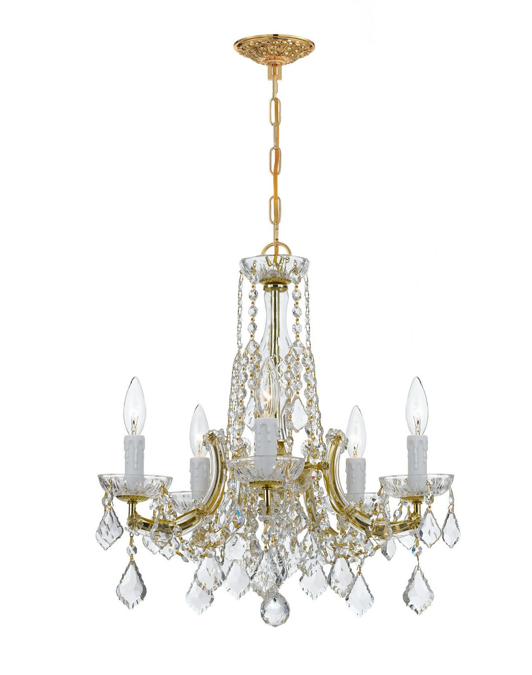 Maria Theresa Five Light Chandelier in Gold - available from The Lighting Shoppe, trusted by Canadian homeowners