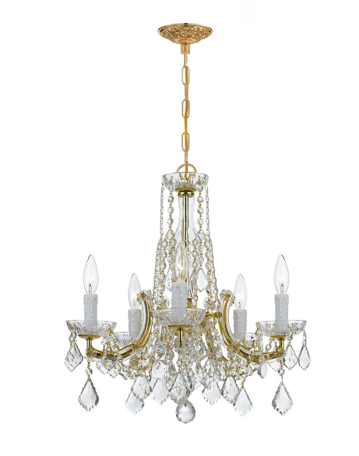 Maria Theresa Five Light Chandelier in Gold - available from The Lighting Shoppe, trusted by Canadian homeowners