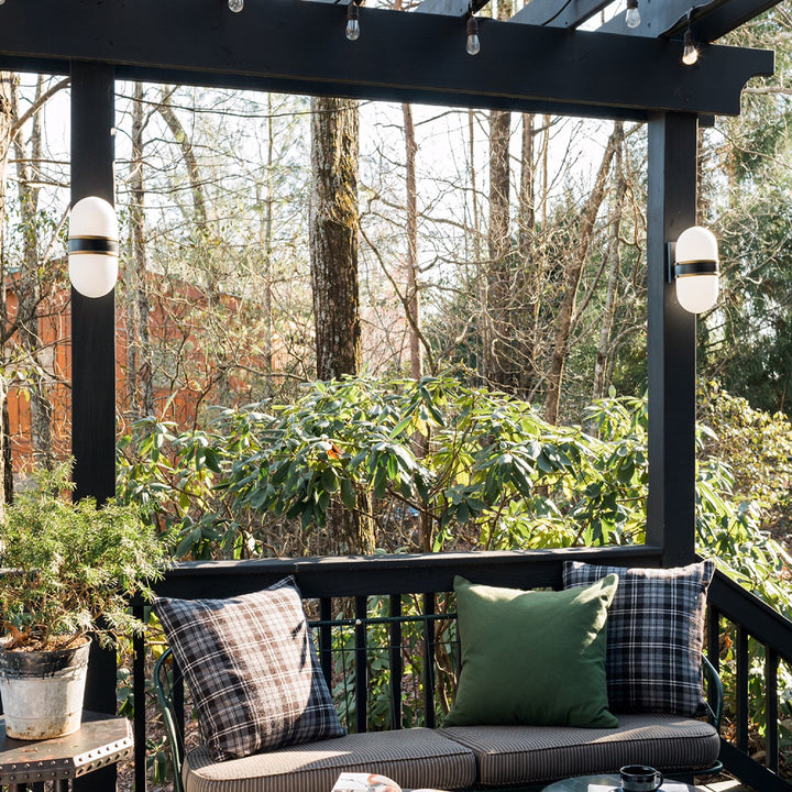 Crystorama - CAP-8501-MK-TG - One Light Outdoor Wall Sconce - Capsule - Matte Black + Textured Gold