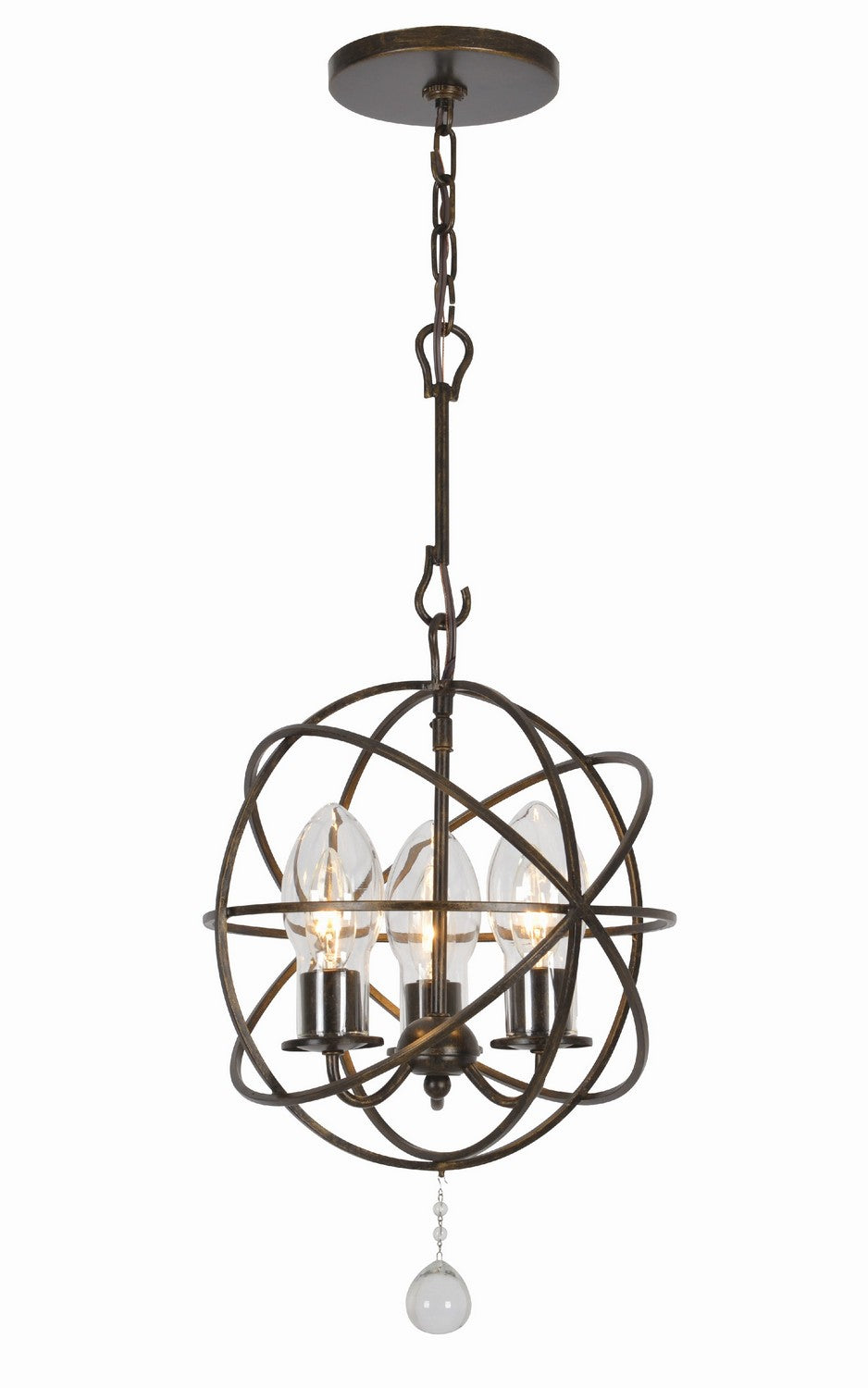 Solaris Three Light Outdoor Chandelier in English Bronze - available from The Lighting Shoppe, trusted by Canadian homeowners