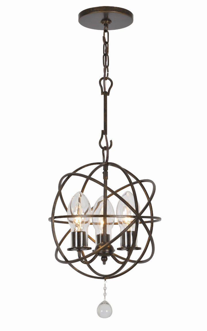 Solaris Three Light Outdoor Chandelier in English Bronze - available from The Lighting Shoppe, trusted by Canadian homeowners