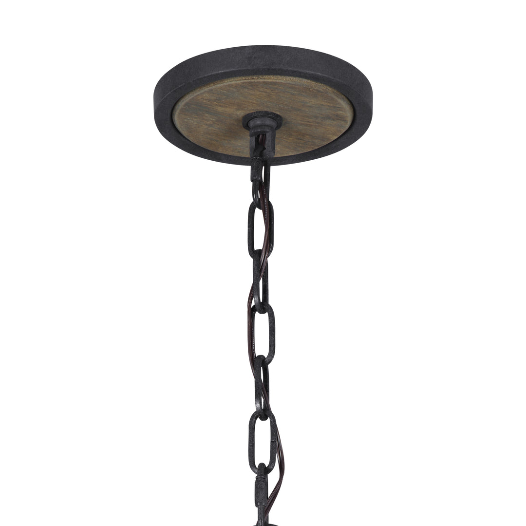 Visual Comfort Studio Canada - F3186/6WOW/AF - Six Light Pendant - Allier - Weathered Oak Wood / Antique Forged Iron