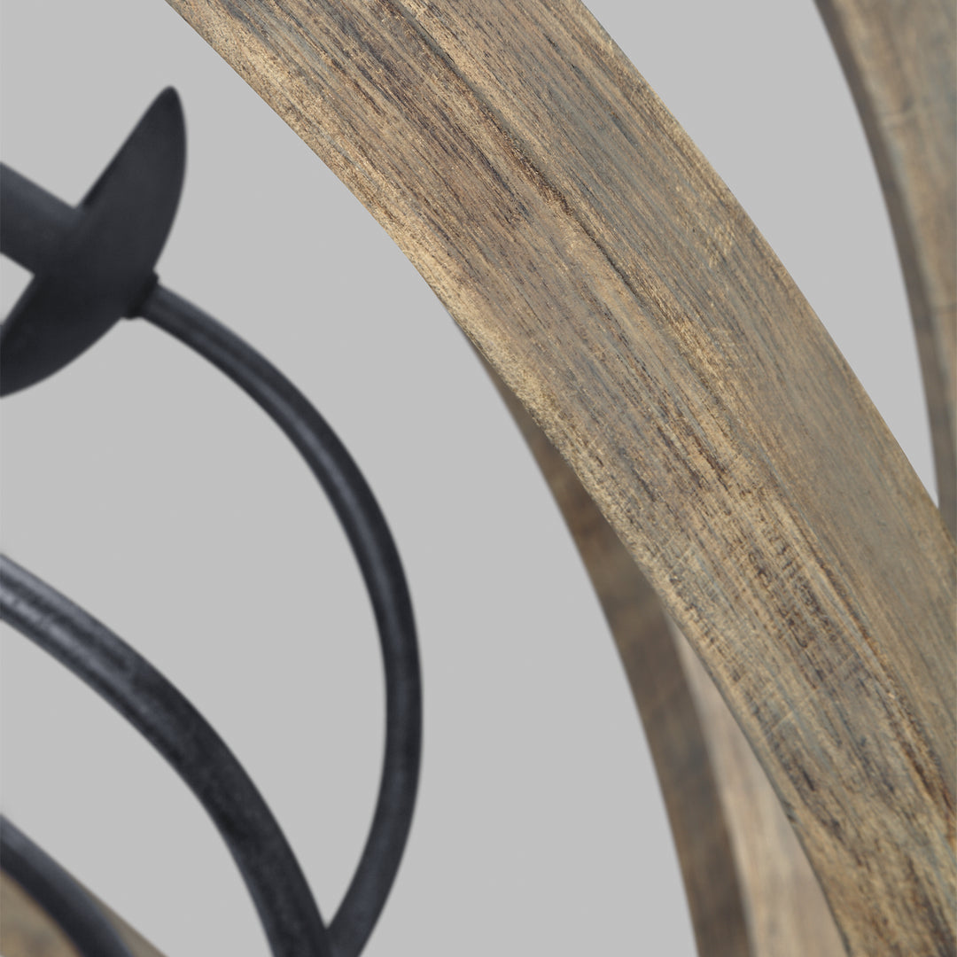 Visual Comfort Studio Canada - F3186/6WOW/AF - Six Light Pendant - Allier - Weathered Oak Wood / Antique Forged Iron