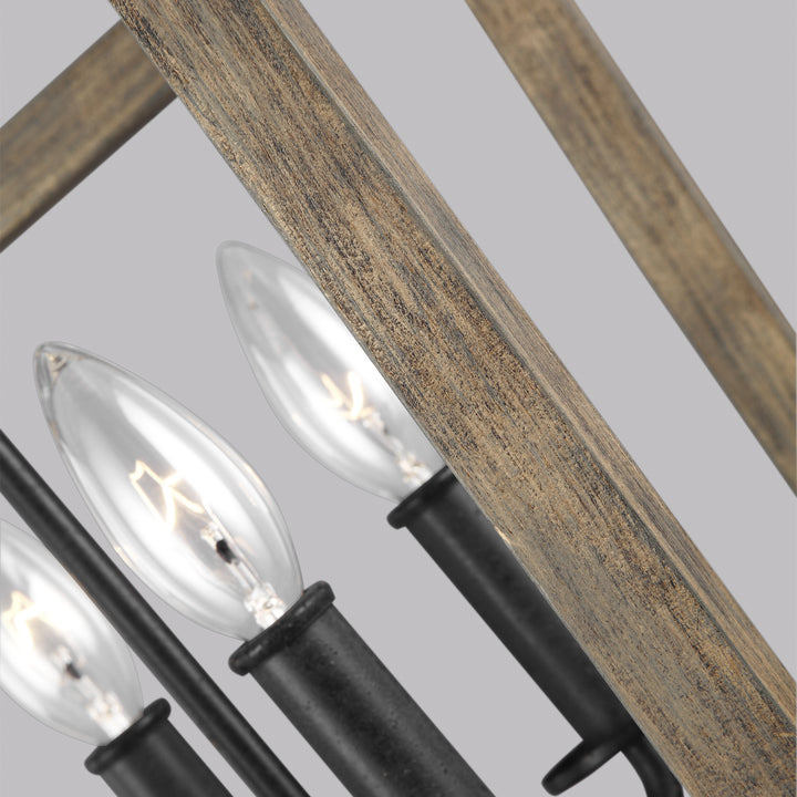 Visual Comfort Studio Canada - F3190/4WOW/AF - Four Light Chandelier - Gannet - Weathered Oak Wood / Antique Forged Iron