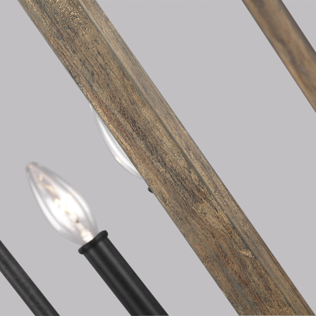 Visual Comfort Studio Canada - F3191/4WOW/AF - Four Light Chandelier - Gannet - Weathered Oak Wood / Antique Forged Iron