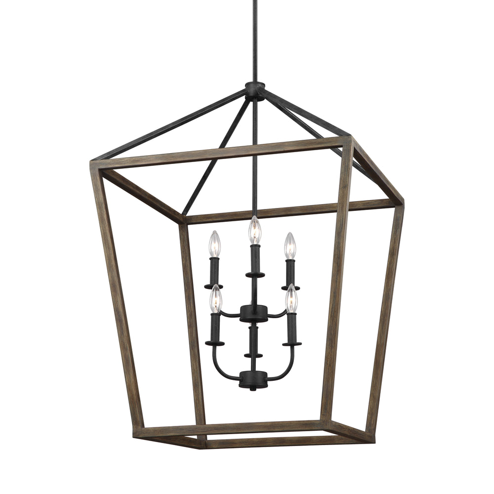 Visual Comfort Studio Canada - F3192/6WOW/AF - Six Light Chandelier - Gannet - Weathered Oak Wood / Antique Forged Iron