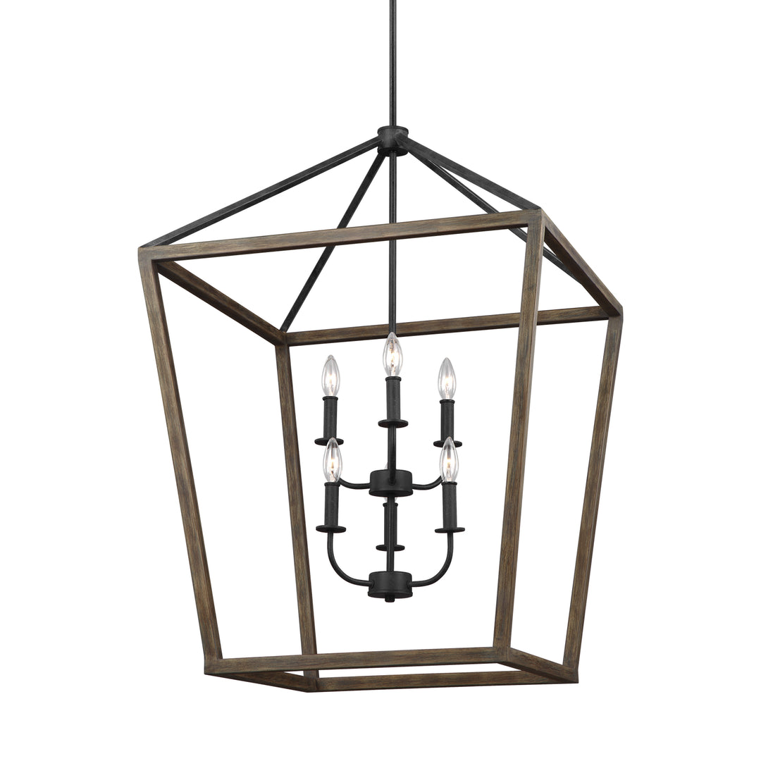 Visual Comfort Studio Canada - F3192/6WOW/AF - Six Light Chandelier - Gannet - Weathered Oak Wood / Antique Forged Iron