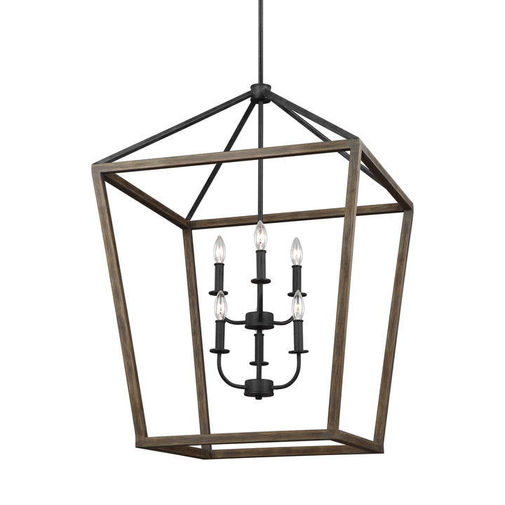 Visual Comfort Studio Canada - F3192/6WOW/AF - Six Light Chandelier - Gannet - Weathered Oak Wood / Antique Forged Iron