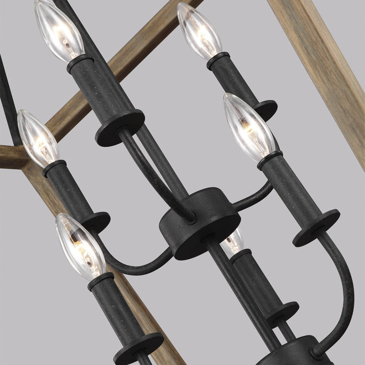 Visual Comfort Studio Canada - F3192/6WOW/AF - Six Light Chandelier - Gannet - Weathered Oak Wood / Antique Forged Iron