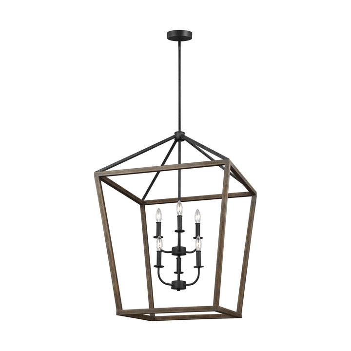 Visual Comfort Studio Canada - F3192/6WOW/AF - Six Light Chandelier - Gannet - Weathered Oak Wood / Antique Forged Iron