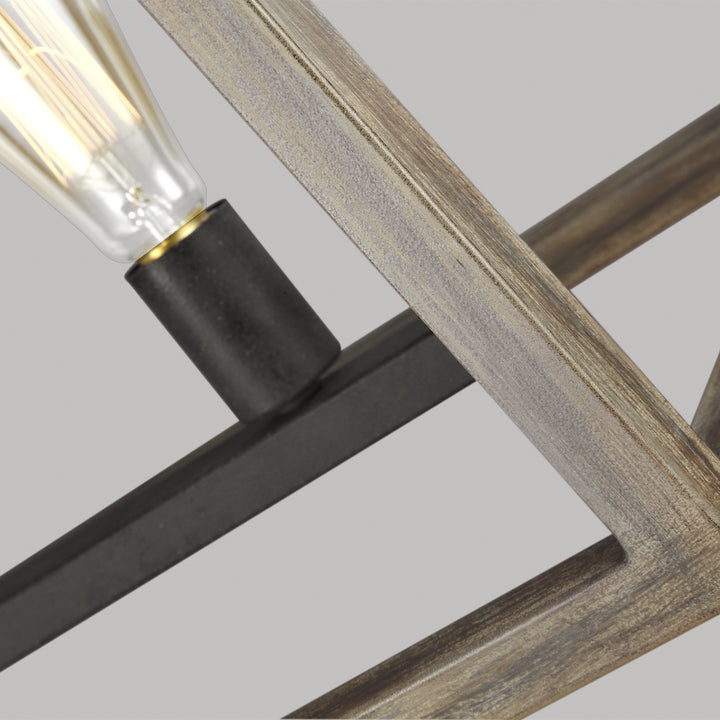 Visual Comfort Studio Canada - F3193/5WOW/AF - Five Light Linear Chandelier - Gannet - Weathered Oak Wood / Antique Forged Iron