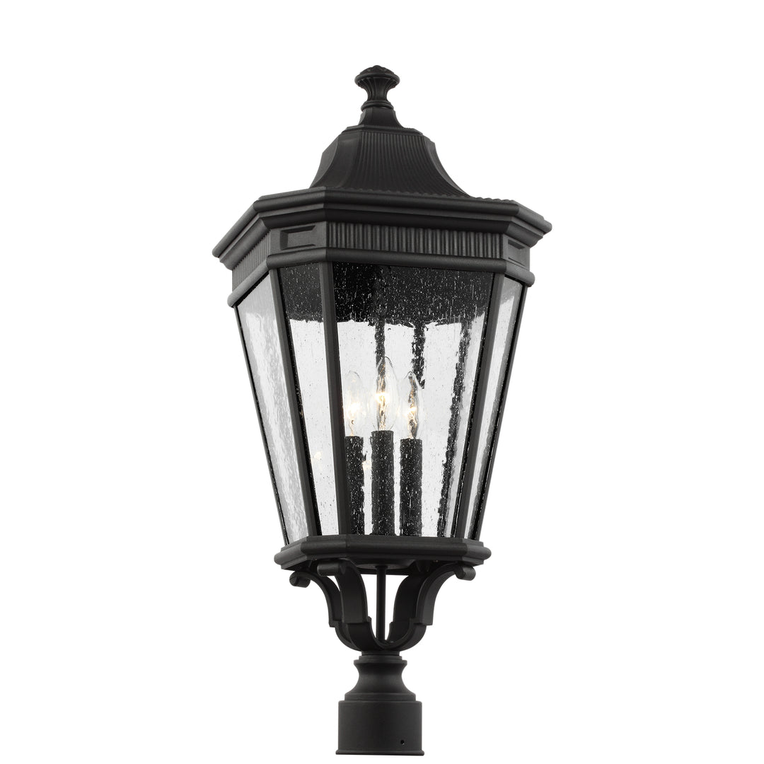 Cotswold Lane Three Light Outdoor Post Lantern in Black - available from The Lighting Shoppe, trusted by Canadian homeowners