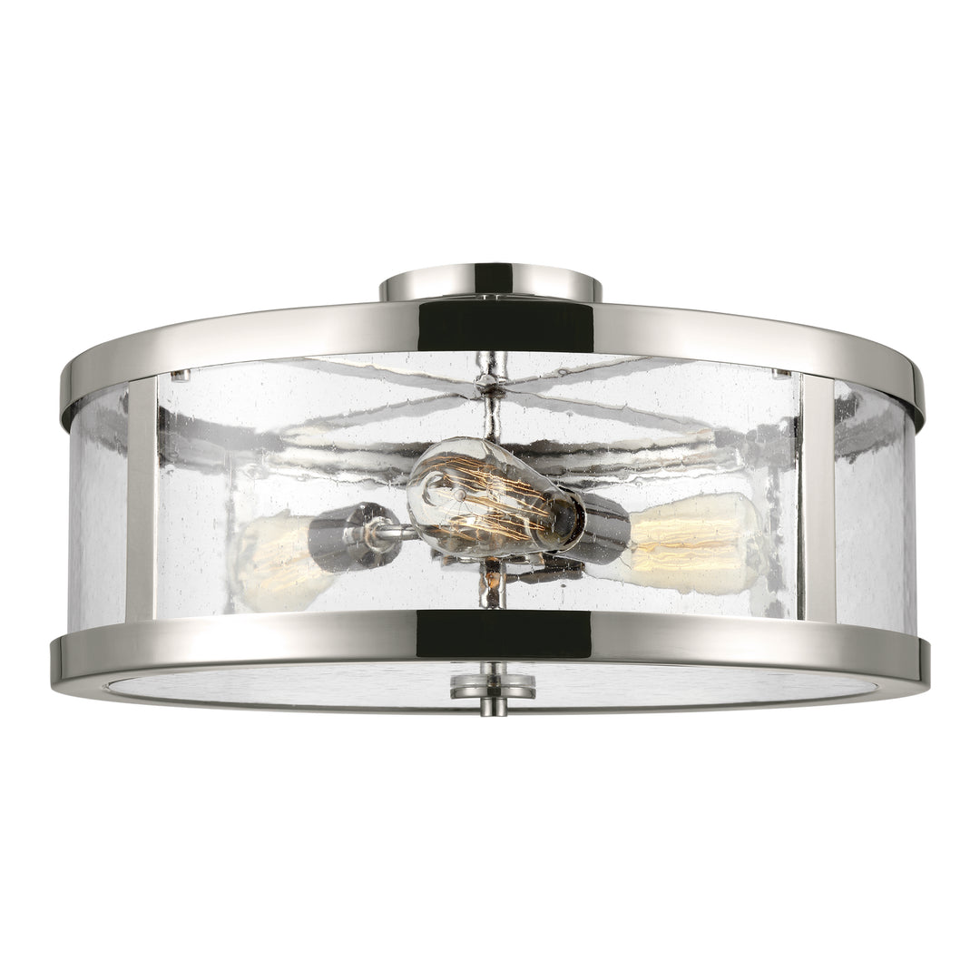 Harrow Three Light Semi-Flush Mount in Polished Nickel - available from The Lighting Shoppe, trusted by Canadian homeowners