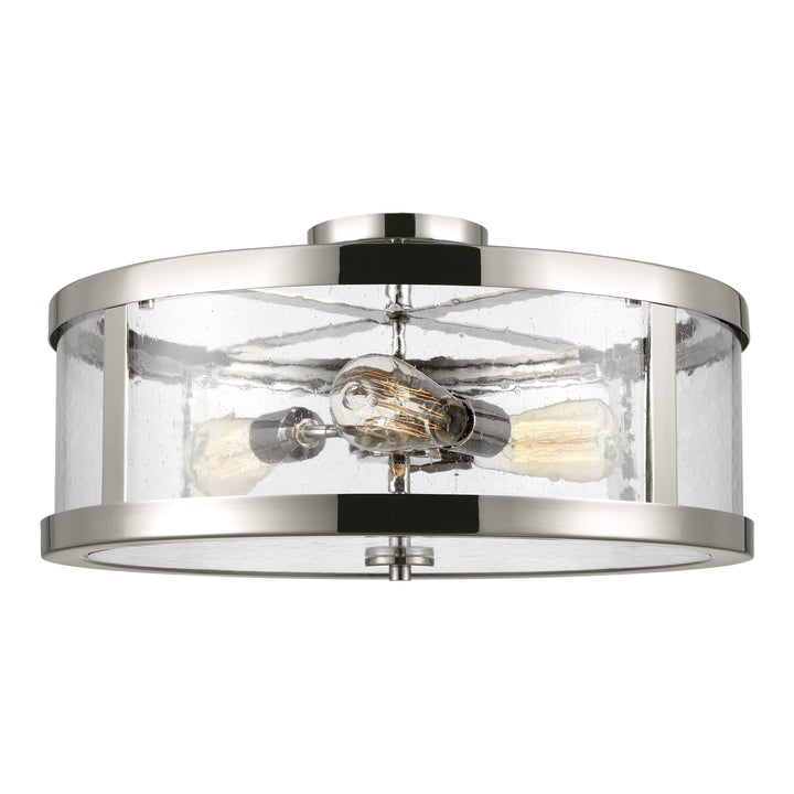 Harrow Three Light Semi-Flush Mount in Polished Nickel - available from The Lighting Shoppe, trusted by Canadian homeowners