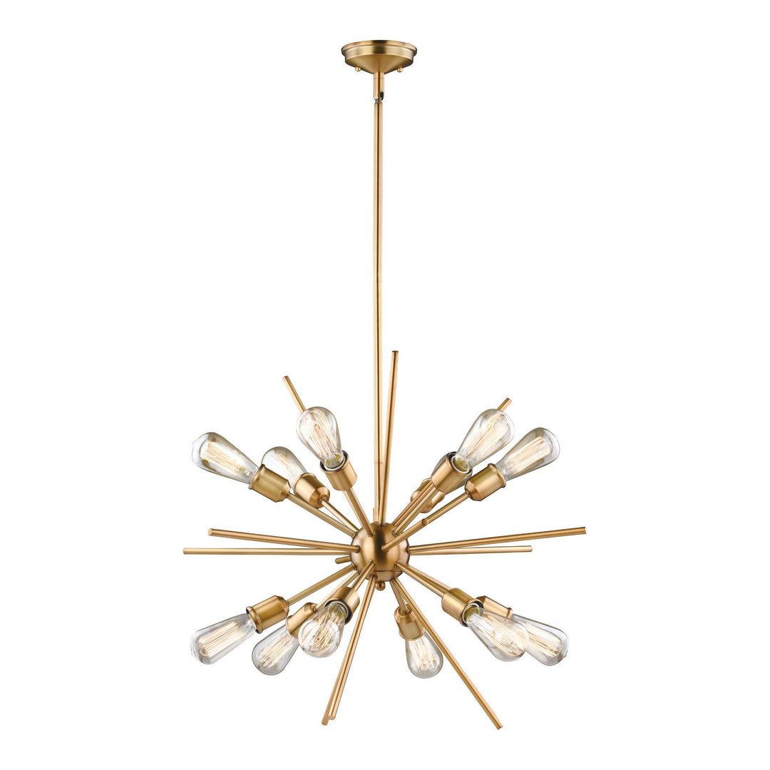 Estelle 12 Light Pendant in Natural Brass