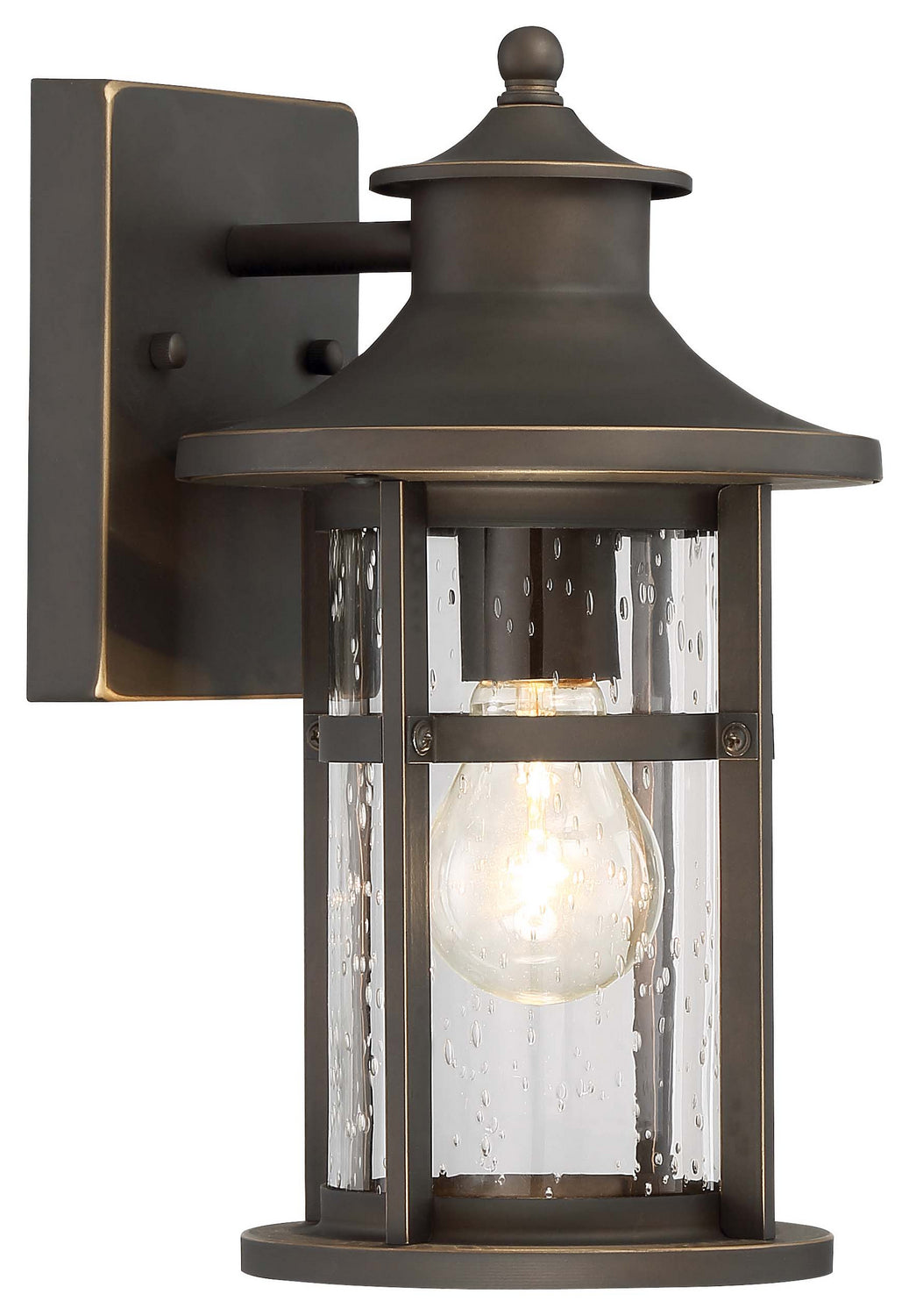 Highland Ridge One Light Outdoor Wall Lamp in Oil Rubbed Bronze w/Gold Highlights - available from The Lighting Shoppe, trusted by Canadian homeowners