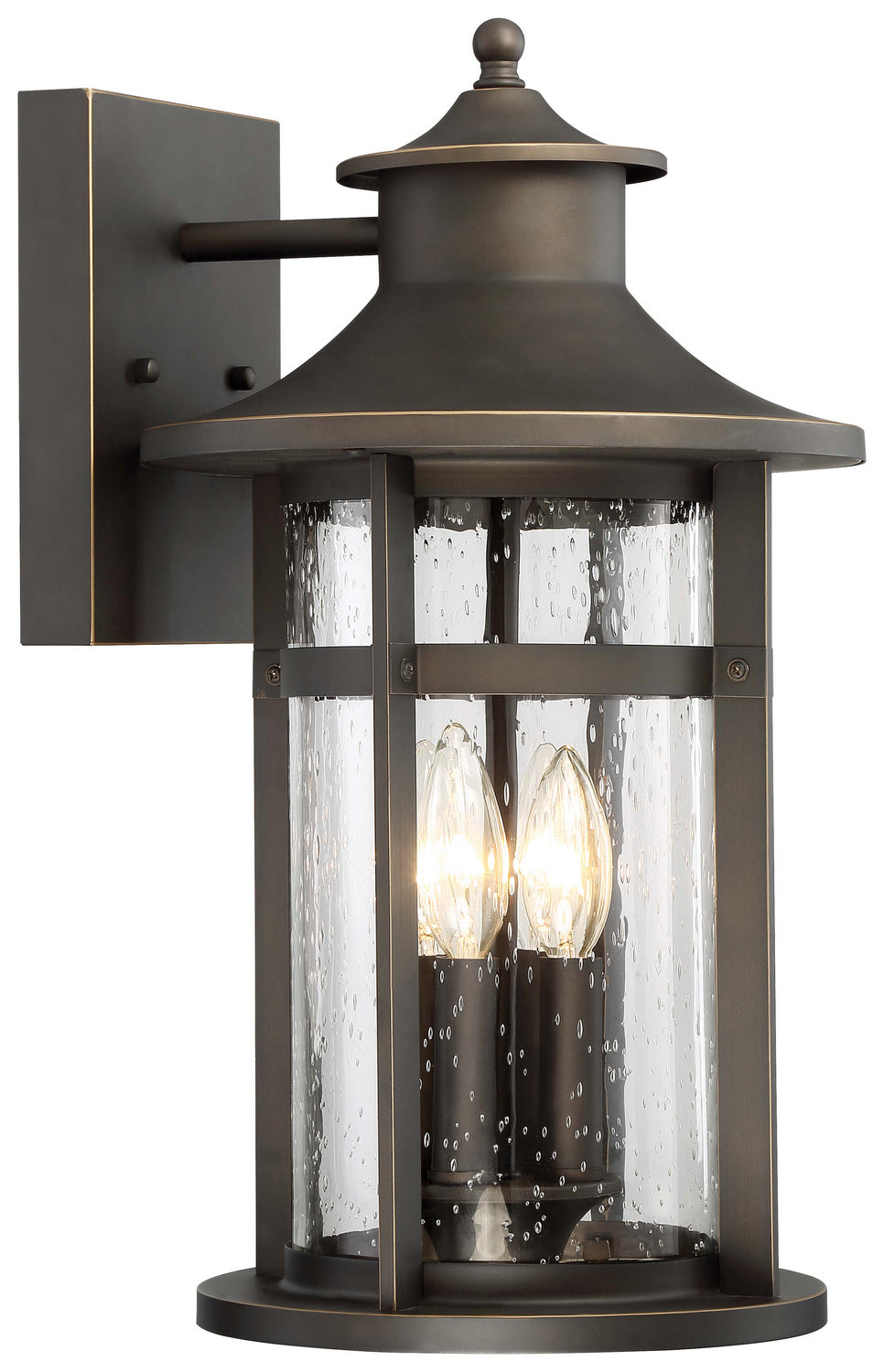 Highland Ridge Four Light Outdoor Wall Lamp in Oil Rubbed Bronze w/Gold Highlights - available from The Lighting Shoppe, trusted by Canadian homeowners