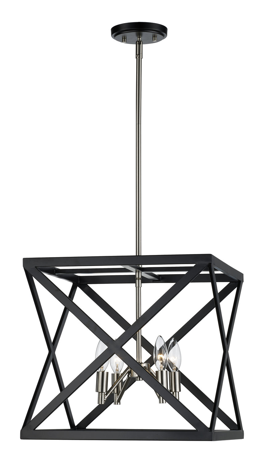 Four Light Pendant in Black / Brushed Nickel - available from The Lighting Shoppe, trusted by Canadian homeowners