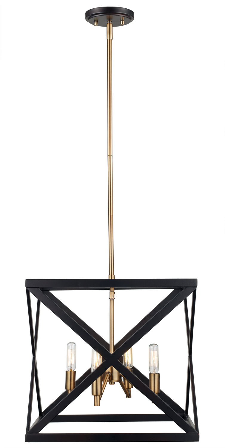 Four Light Pendant in Rubbed Oil Bronze/Antique Brass - available from The Lighting Shoppe, trusted by Canadian homeowners